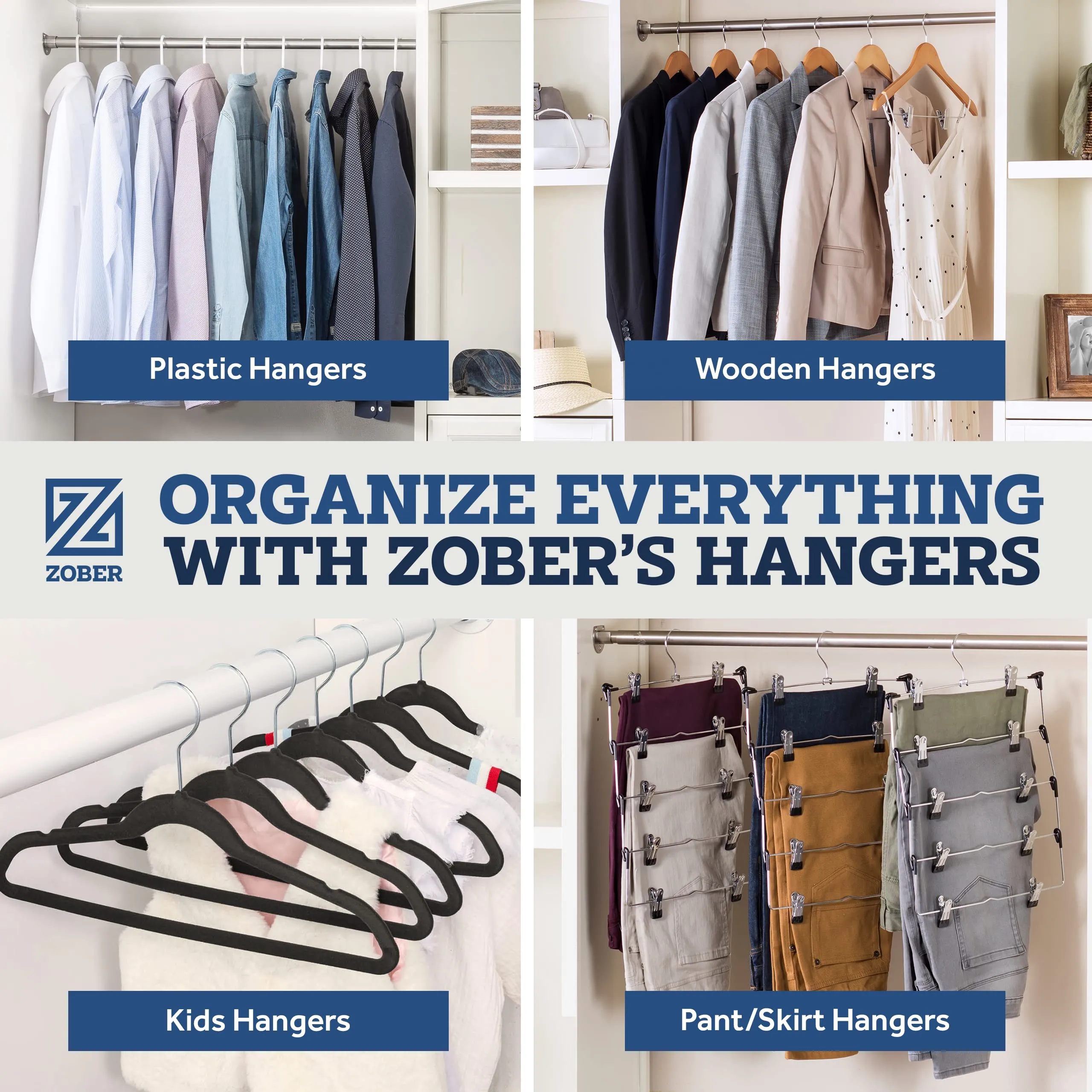 UPDATE: DEAD ❗ Zober Velvet Hangers 30 Pack - Heavy Duty Black Hangers for Coats, Pants & Dress Clothes - Non Slip Clothes Hanger Set - Space Saving Felt Hangers for Clothing