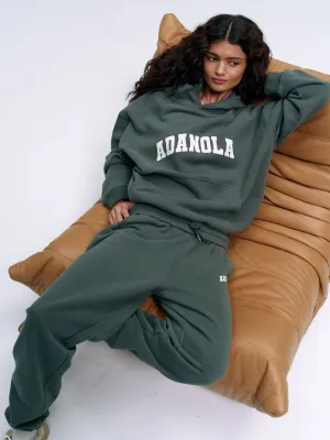 Varsity Oversized Hoodie - Sea Green/Marshmallow White
