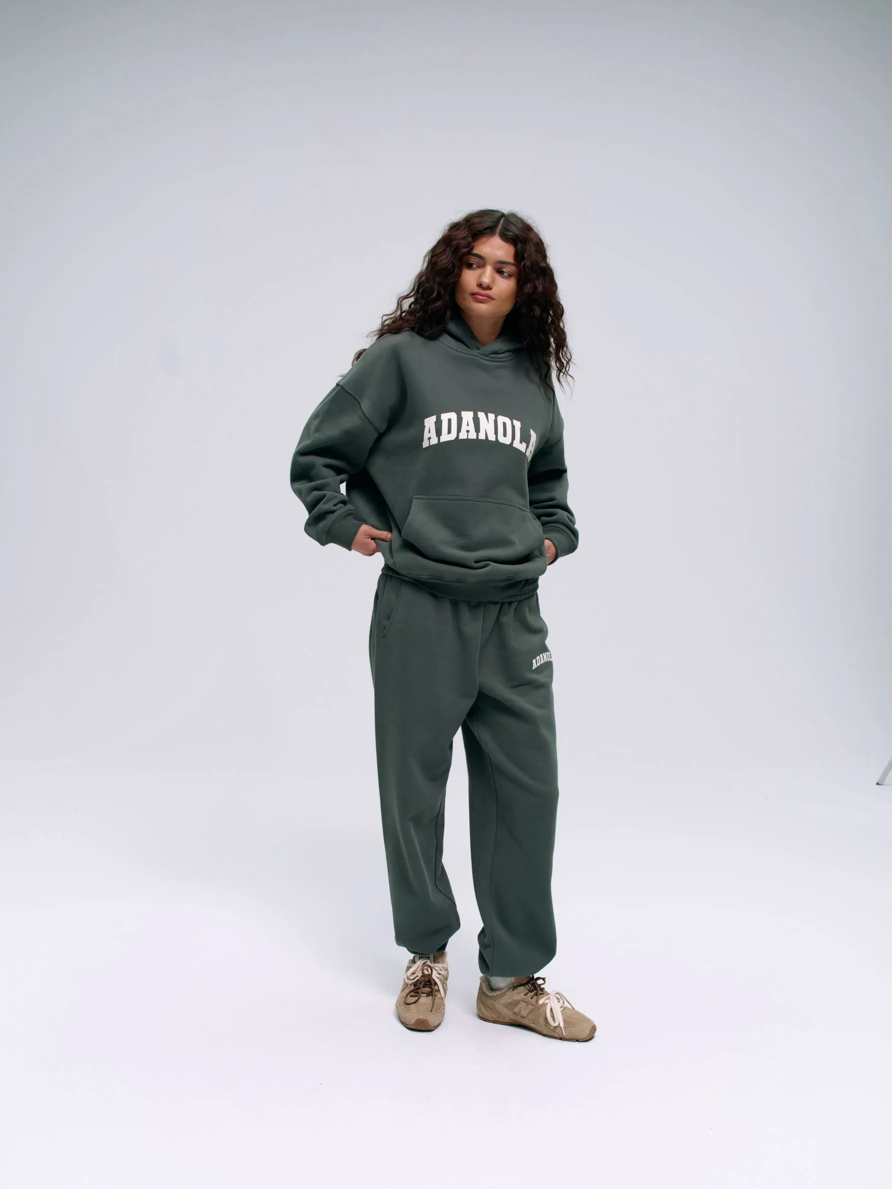 Varsity Oversized Hoodie - Sea Green/Marshmallow White