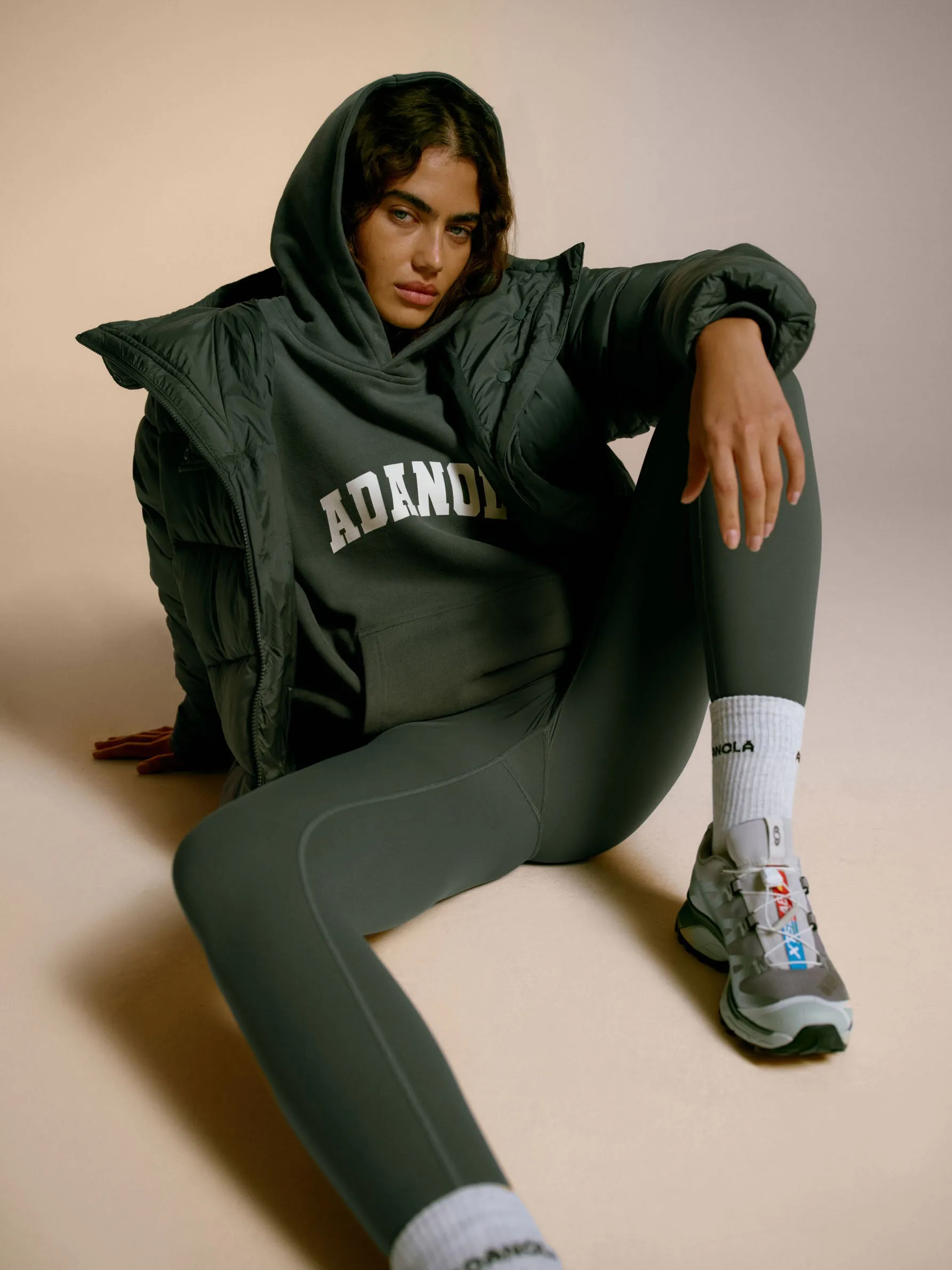 Varsity Oversized Hoodie - Sea Green/Marshmallow White